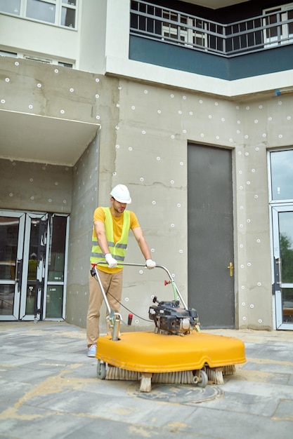 Man Operating a special equipment